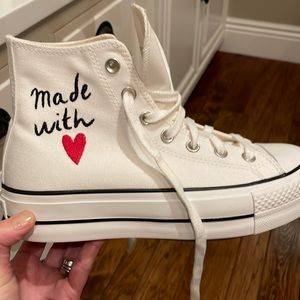 Never worn custom platform Chuck Taylor Converse